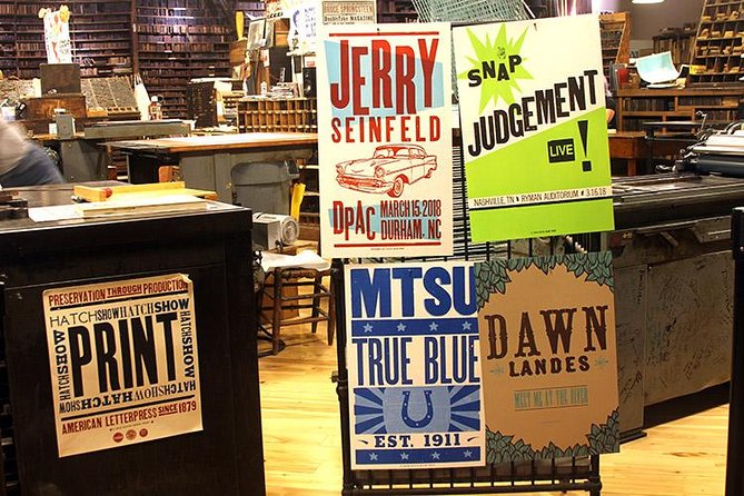 Nashville Hatch Show Guided Letterpress Tour with Souvenir Poster - The music stories behind the posters