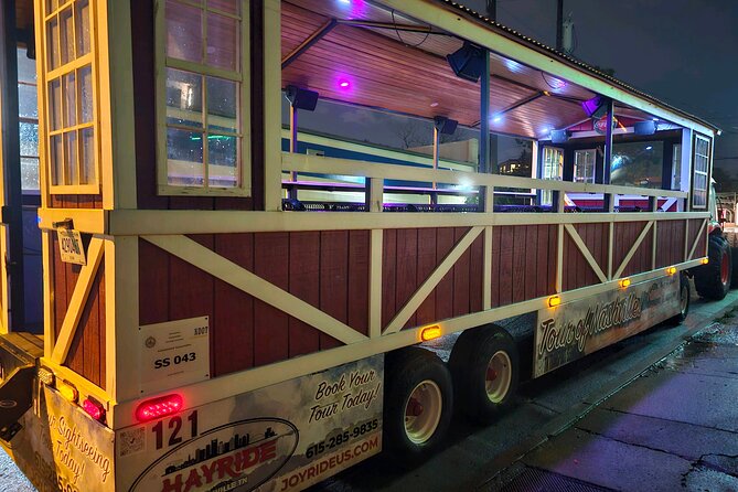 Night-Time Hayride Sightseeing Tractor Tour of Nashville - Why Broadway is the main event at night
